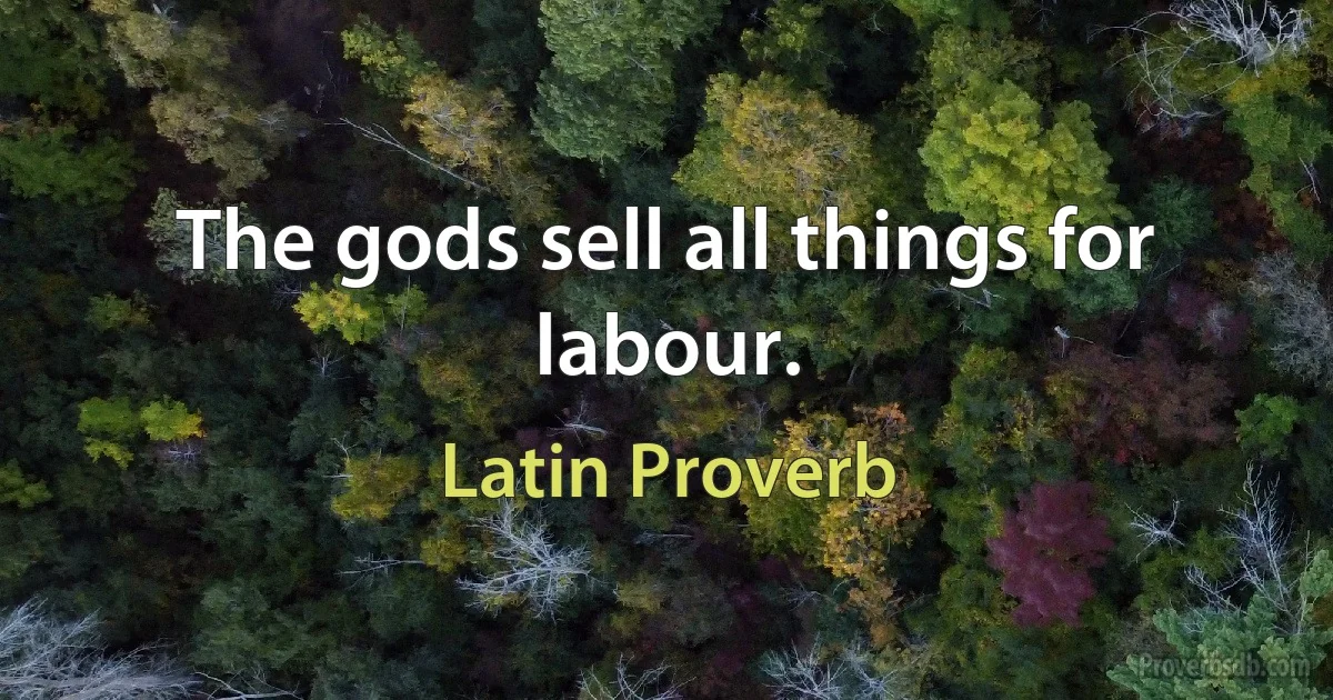 The gods sell all things for labour. (Latin Proverb)