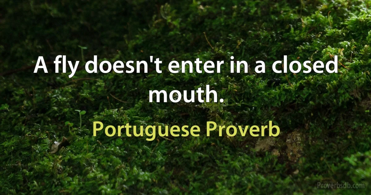 A fly doesn't enter in a closed mouth. (Portuguese Proverb)